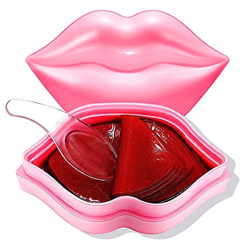 20Pcs Moisturizing Lip Mask, Lip Sleep Mask Reduces Lip Lines and Restores Moisture, Lip Mask Effectively Nourishes the Lip Skin, Gel Treatment Lip Masks Plumping ​Lips Mask Lip Care Products (Pink)