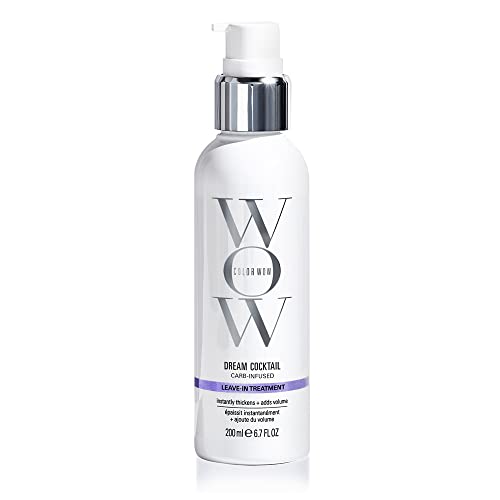 Color Wow Dream Cocktail Carb Infused – Leave in thickening treatment with heat protection; turns fine, thin, limp hair into thicker, fuller hair in a single blow dry