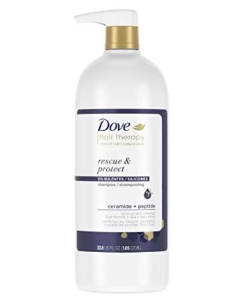 Dove Hair Therapy Shampoo Hair Care For Split Ends and Damaged Hair Rescue and Protect Therapy Sulfate Free Shampoo 33.8 oz