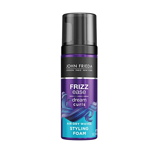 John Frieda Frizz Ease Dream Curls Air Dry Waves Styling Foam, Curl Defining Frizz Control, Hair Product for Curly and Wavy Hair, 5 Ounce