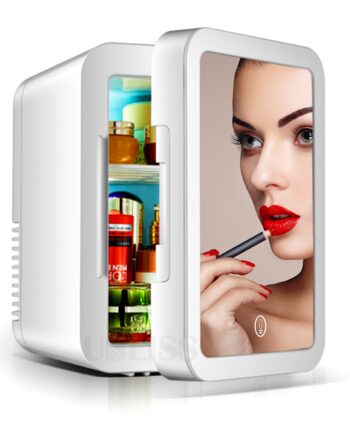 Mini Refrigerator 8L Cosmetic Fridge with LED Light Mirror Portable Skincare refrigeration Beauty Refrigerator for Car Home Use