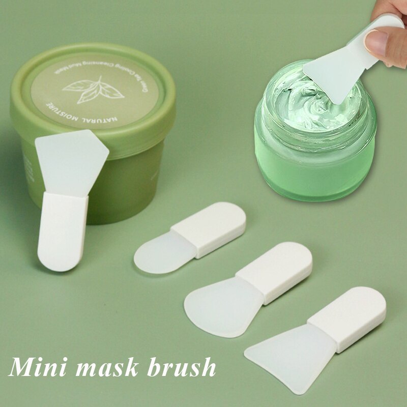 Mini Silicone Facial Mask Brush Beauty Tools Short Handle Mud Mask Applicator Brush Skin-friendly Portable SPA Skin Care Brush